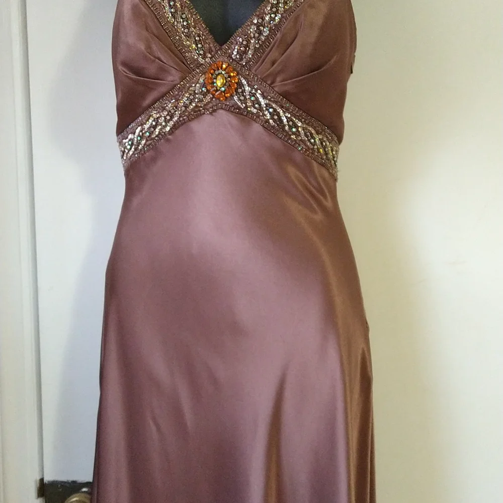 Jasz Couture Beaded Spaghetti Strap Evening Gown Prom Dress